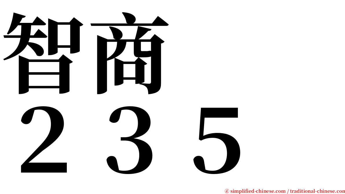 智商　　２３５ serif font